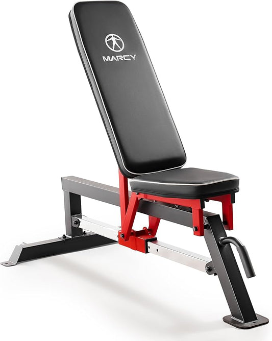 Marcy Adjustable Strength Training Utility Bench with Chrome SB-5429