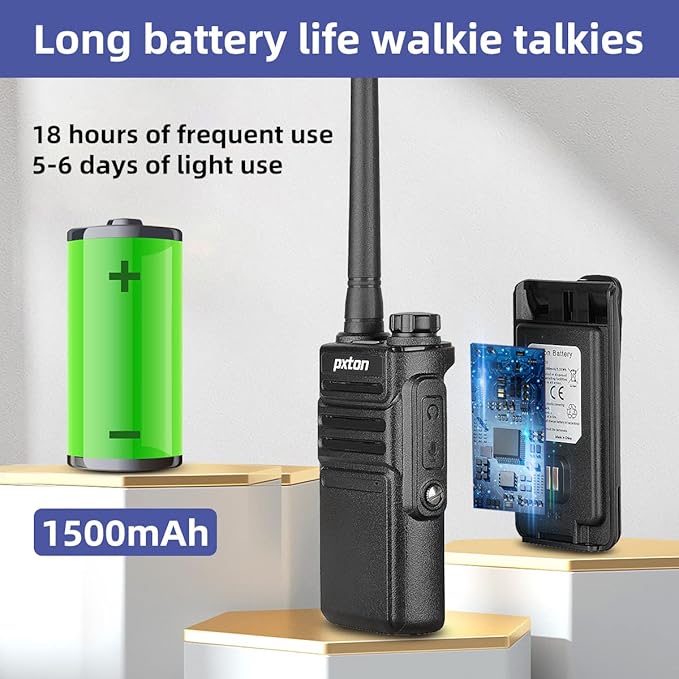 999S Rechargeable walkie talkies for Adults Long Range IP54 Waterproof 10 NOAA (2 Pack)