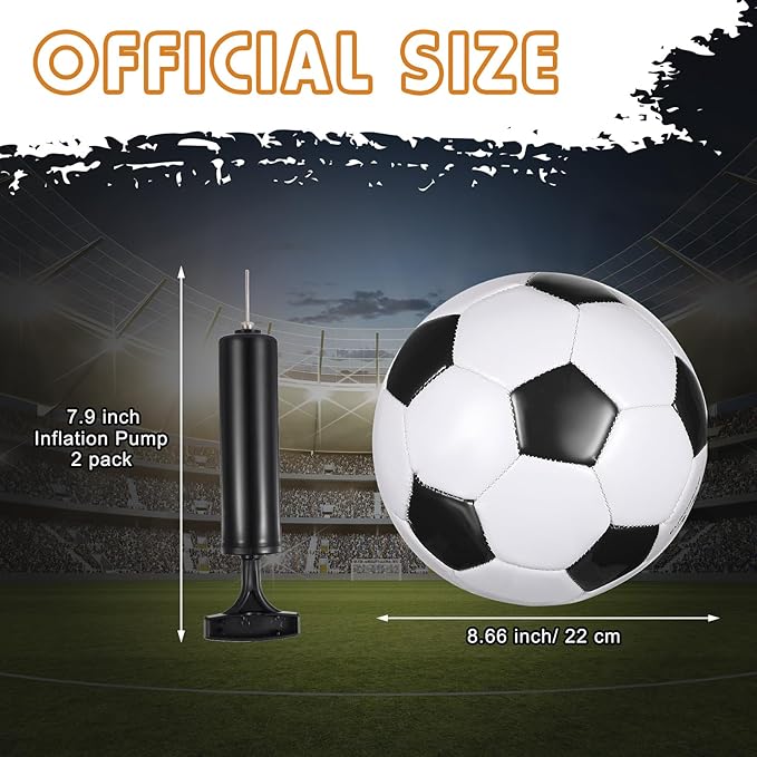 12 Pcs Soccer Balls for Teen Adult Bulk Deflated Soccer Ball with Pump Size 5 Indoor Outdoor Training Practice for School Sports Game Birthday Gifts Party Back to School