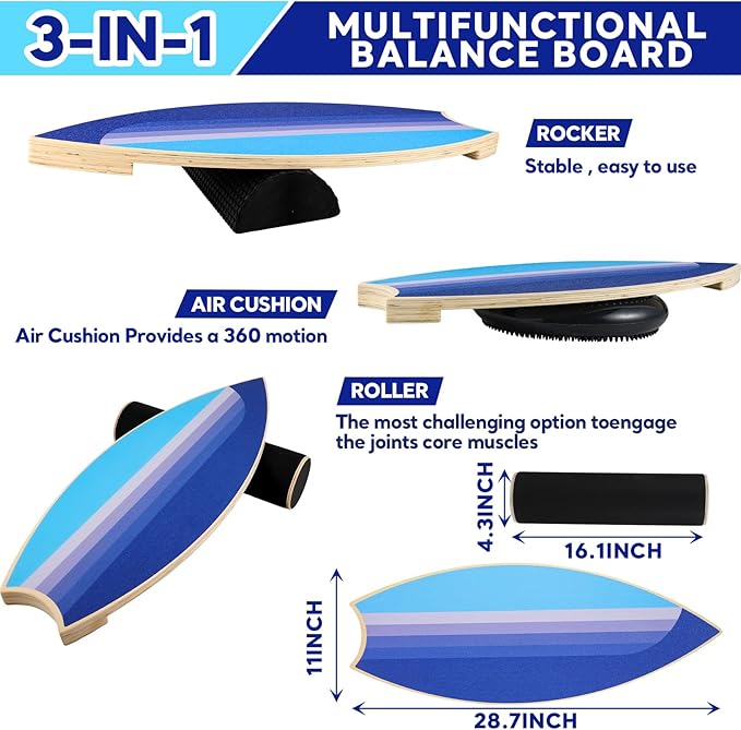 3 Sets Surf Balance Board Trainer Balance Disc