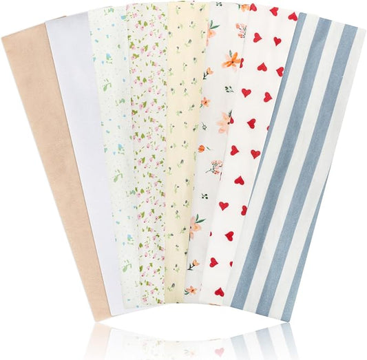 Headbands for Women Non Slip, Stretchy Sweat Headband for Workout Yoga Running, Head Bands for Women's Hair - 8 Pack