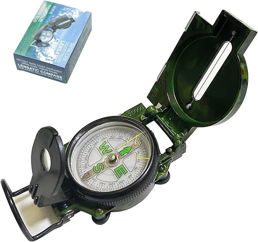 Military Compass, Camouflage Lensatic Sighting Compass for Hiking,