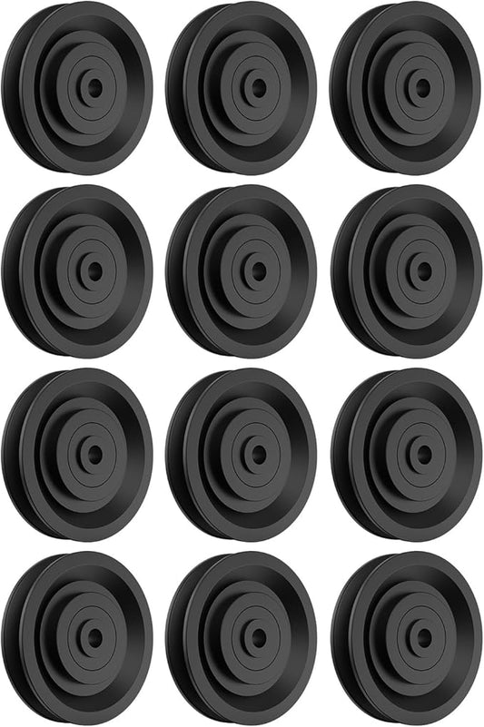 90mm/3.5Inch Universal Nylon Abration Bearing Pulley-Wheel Replace for Home Gym Cable Machine Equipment Part, Load Bearing 330 Lbs, DIY Fitness Weight Lifting Pulley Replacement