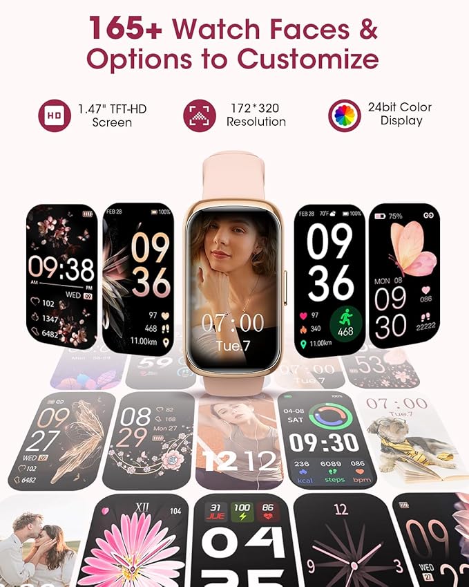 Health Fitness Tracker for Men Women: 24H Heart Rate Monitor Activity Trackers Blood Oxygen Sleep Step Calorie Tracking 5ATM Waterproof Fitness Smart Watches for Woman Compatible with iPhone Android