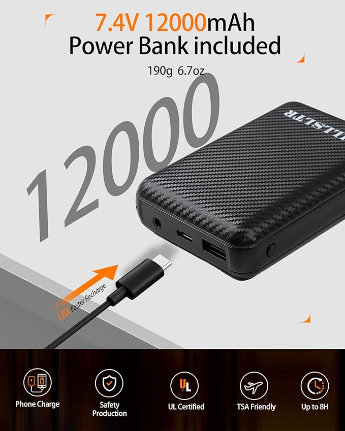 Heated Fleece Vest for Women with 7.4V 12000mAh Battery Pack - Lightweight Electric Heating