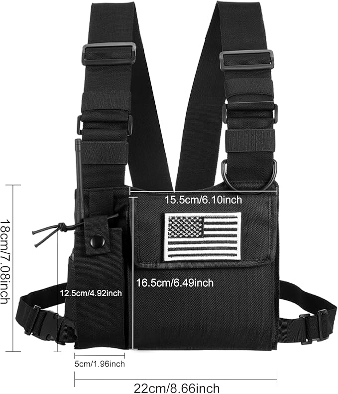 abcGoodefg Radio Chest Harness Chest Front Pack Pouch