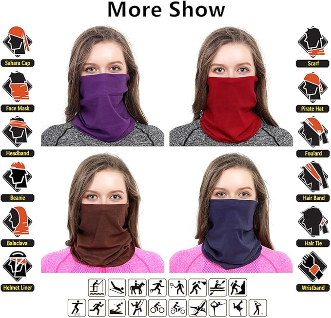 Headband Neck Gaiter Head Wrap Headwear Face Mask Magic Scarf Bandana for Men and Women
