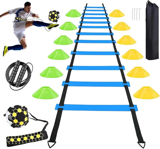Agility Ladder Soccer Training Accessories Equipment 6m Speed 12 Cones