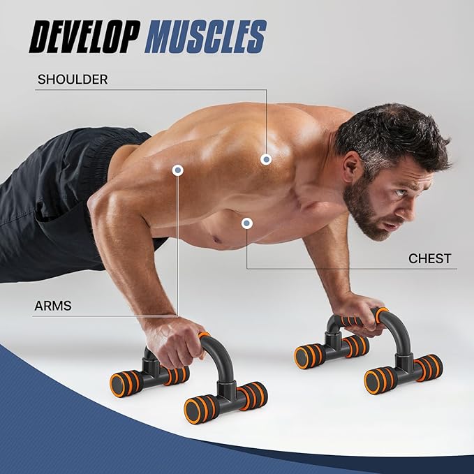 MADOG Portable Push Up Bars with Cushioned Foam Grip 1 Pair 330 lbs,