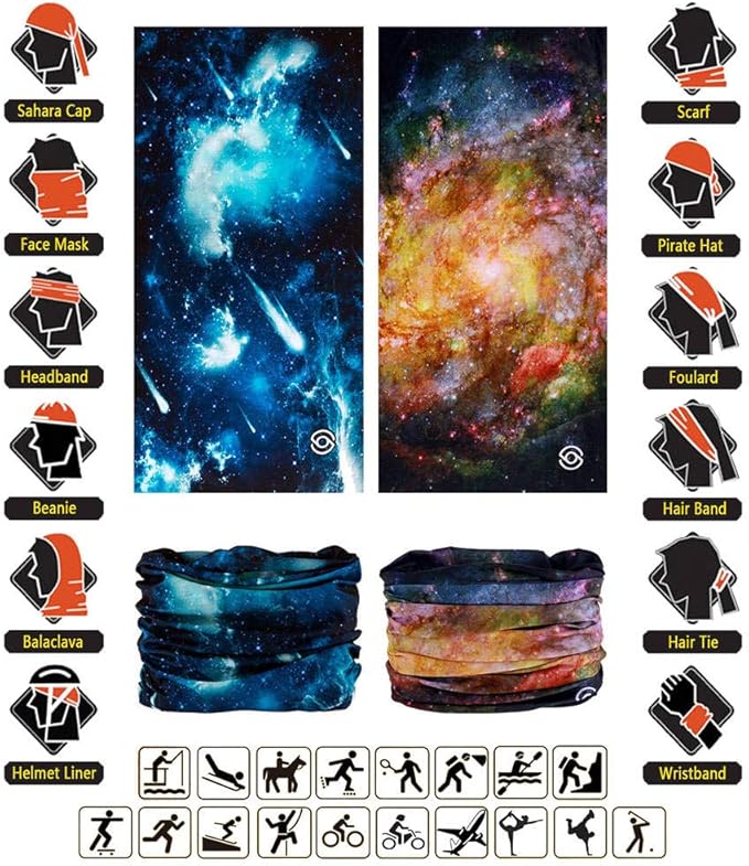 Headband Neck Gaiter Head Wrap Headwear Face Mask Magic Scarf Bandana for Men and Women