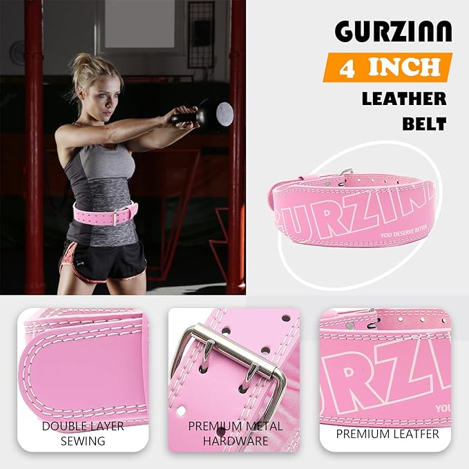 9mm Leather Fitness Weight Lifting Belt for Women&Men 4 Inches