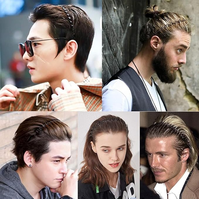 Metal Hair Band, Metal Fashion Hair Bands, Unisex Black Headbands, Wavy Headband Perfect for Outdoor Sports and Daily Use (10pcs)