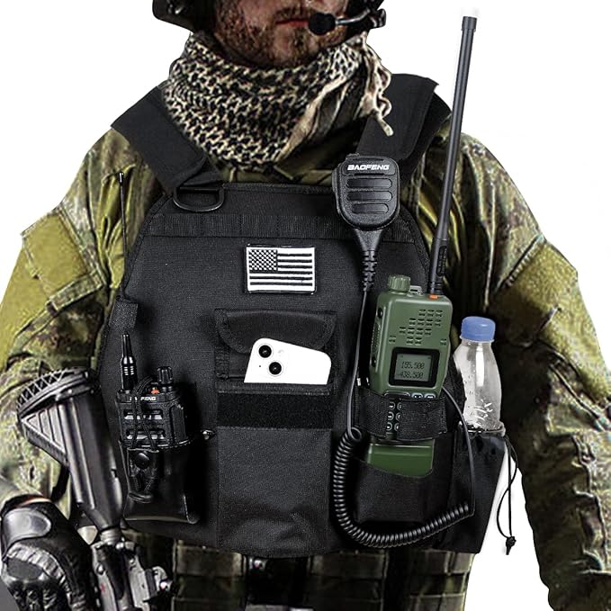 Heavy Duty Radio Harness Holder Tactial Chest Tool 3D Mesh UV5R Motorola