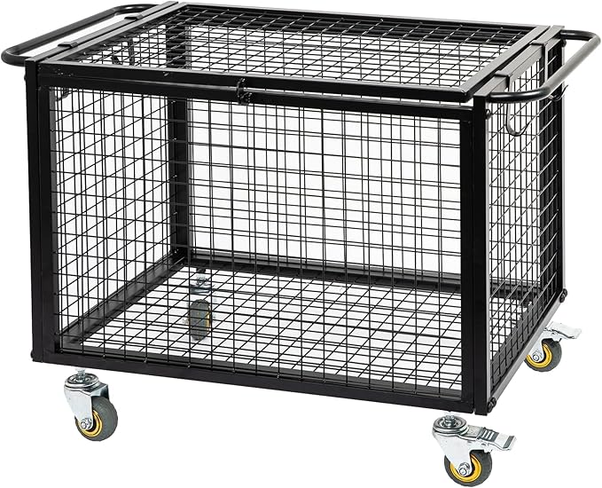 Metal Basketball Rolling Cart Sports Equipment Storage Wheel
