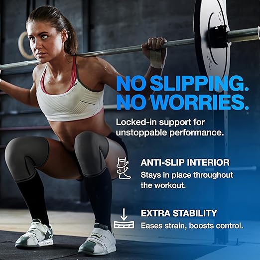 Modvel 7mm Neoprene Knee Sleeves for Men & Women Weightlifting & Powerlifting – Compression Knee Sleeve Support for Squats, Gym, Training – USPA, IPL Approved – Small Grey (Pair)