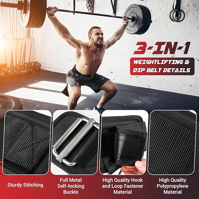 3-in-1 Weight Lifting Belt for Men 40.6 IN 350 LBS