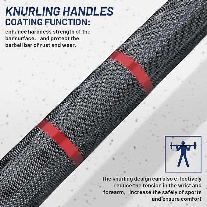 7ft Olympic Barbell Bar 45LB Load 1500-lbs Capacity Available 2" Olympic
