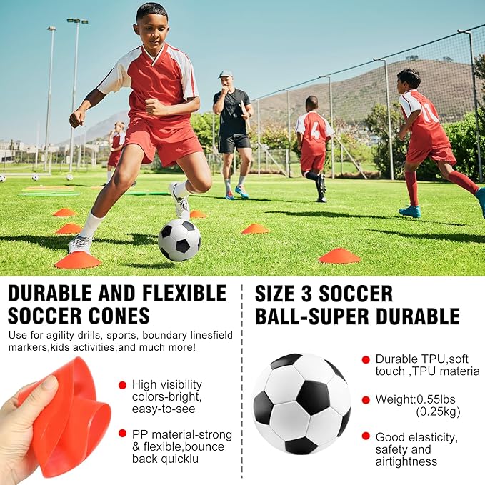 Kids Soccer Goals for Backyard Set - 2 6x4 ft