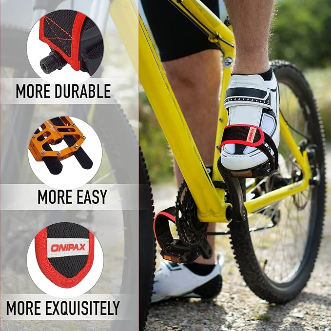 ONIPAX Outdoor Bike Pedal Straps Toe Clips Straps Tape 2 PCS