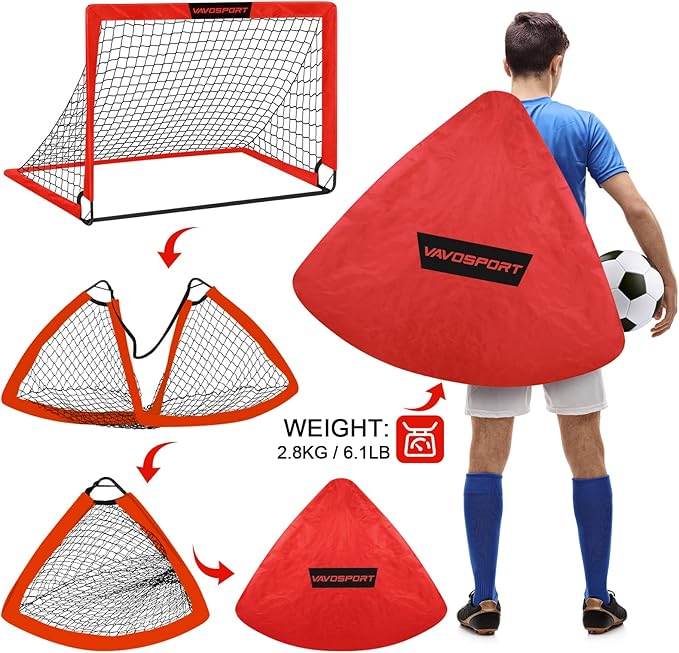 Kids Soccer Goals for Backyard Set - 2 4' x 3' Portable