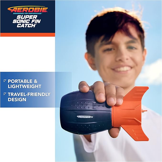 Aerobie Super Sonic Fin Catch Football Toy 8 &