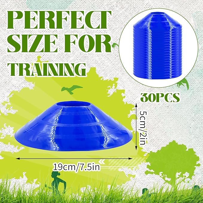 30 Pcs Disc Cones Training Cones Agility Soccer