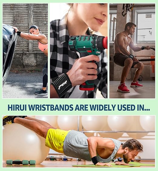 HiRui 2-Pack High-Elastic Wrist Support Straps Wrist Compression Bandage - Wrist Wraps Wristbands for Carpal Tunnel Arthritis Tendonitis Weightlifting Tennis Basketball - Breathable Soft (Black)