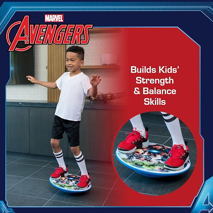 Marvel Avengers Exercise Balance Board, Kids Wobble Balancing Board Exerciser for Core Training, Blue, 15 Inch Diameter