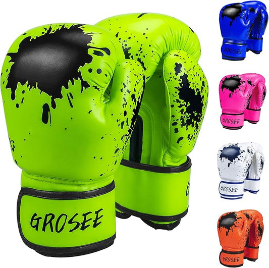 Kids Boxing Glove 6oz 8oz, Youth, Boys and Girls Training Sparring Gloves for Punching Bag, Kickboxing, Muay Thai, MMA, Gift for Age 6-15 Years