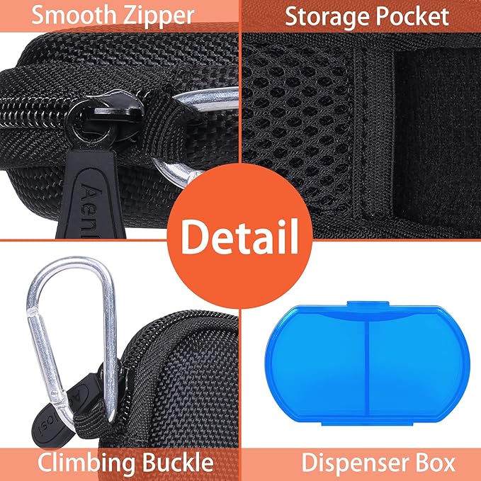 Hard Storge Case Replacement for AliveCor Kardia Mobile ECG Monitor Device 6/1L /SHANREN Heart Rate Monitors with Pill Organizer by Aenllosi