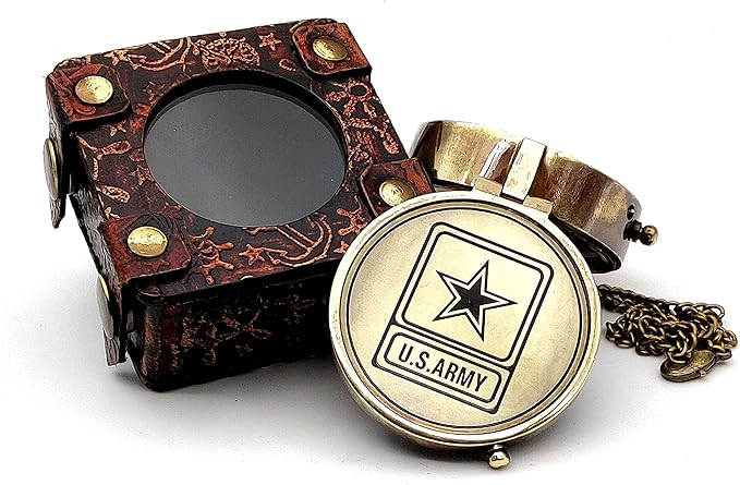 5MOONSUN5's US Army Engraved Brass Military Compass Nautical
