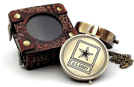 5MOONSUN5's US Army Engraved Brass Military Compass Nautical