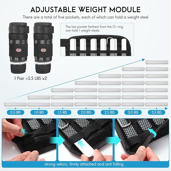 Adjustable Ankle Weights for Men Women (11LB A