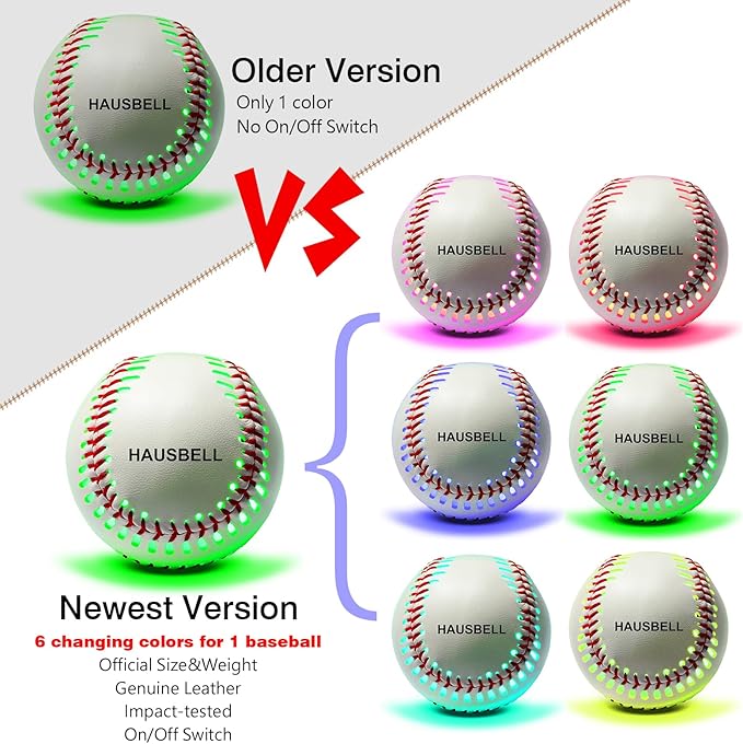 HAUSBELL Light Up Baseball 6 Changing