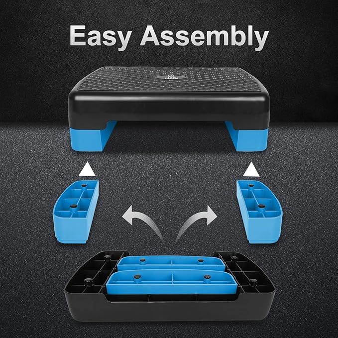 Height-Adjustable 4"-6" Step Aerobics Platform Fitness Equipment Stepper 2 Riser