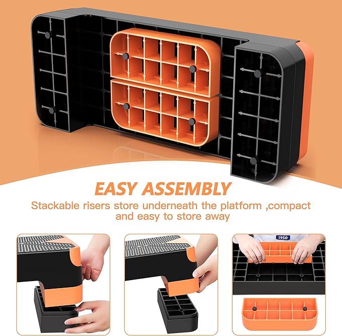Aerobic Exercise Step 26.5" Step 4â€ 6â€ 6â€ 8â€ 8â€ Adjustable
