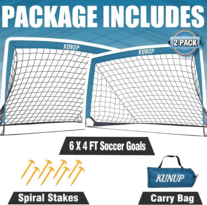 Kids Soccer Goals for Backyard 5×3, 6×4, 6×4, 9×5FT 9×5FT 2 2 Pieces