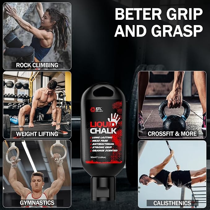 Liquid Chalk – Weightlifting, Gym, Rock Climbing, Body Bouldering, Gymnastics,Calisthenics Pole Grip, Strong Grip Chalk Climbing Chalk for Dry Hands