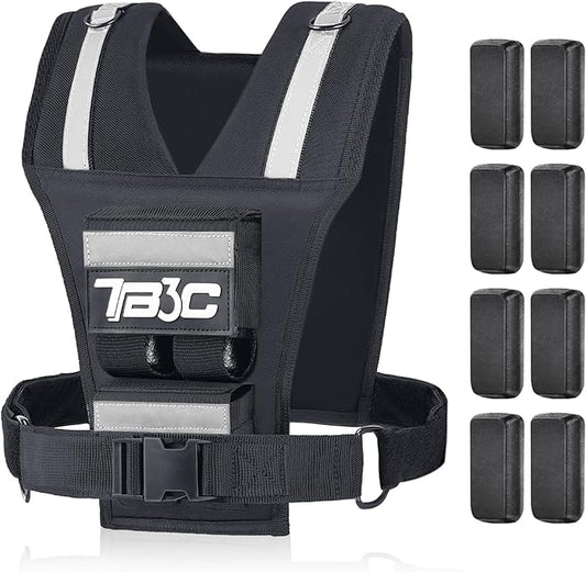 Adjustable Weighted Vest Men 19lbs/ 30lbs/ 40lbs Weights with Reflective Stripe, Weight Vest Woman Workout Vest for Crossfit, Calisthenics, Running & Walking.
