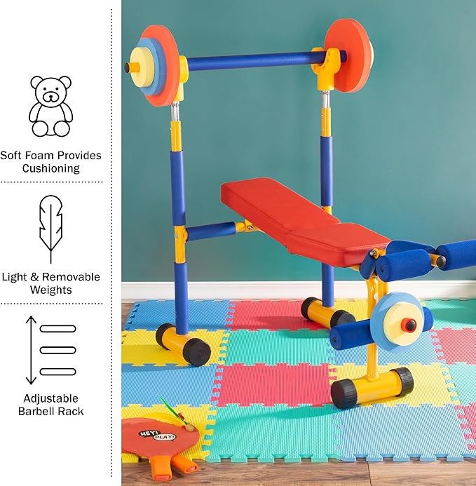 Hey! Play! Kids Weight Bench Set - Toddler 3 and