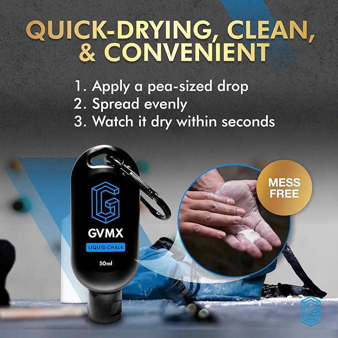 50ML/100ML/400ML Superior Grip Premium Liquid Chalk. Long Lasting Mess-Free Gym Chalk for Weightlifting, Gymnastics, Climbing. Fast Drying Refillable Gym Accessories. Package May Vary.