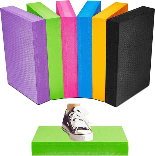 6 Pcs Balance Pad Balancing Foam Pad Yoga Mat Trainer Non Slip Cushion Exercise Mat Knee Pad for Fitness and Stability Stretching, Pilates, Physical Therapy, Core Trainer, 11.81 x 7.87 x 1.97 Inch