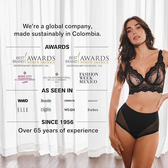 Leonisa Posture Corrector Bra, Wireless Front Closure Posture Bra with Contour Cups – Back Support and Everyday Comfort