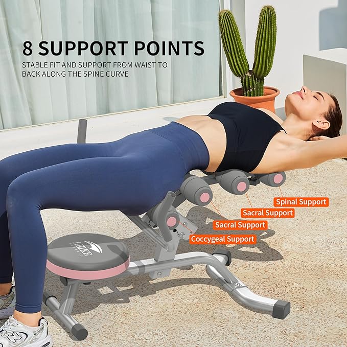 Leikefitness Back Relax Chair with Foam Roller Relieve 360° Rotating