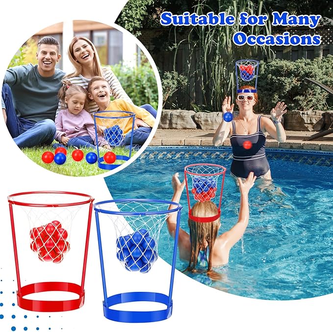 Meooeck 10 Pack Head Hoop Basketball Party Game 60 Ball