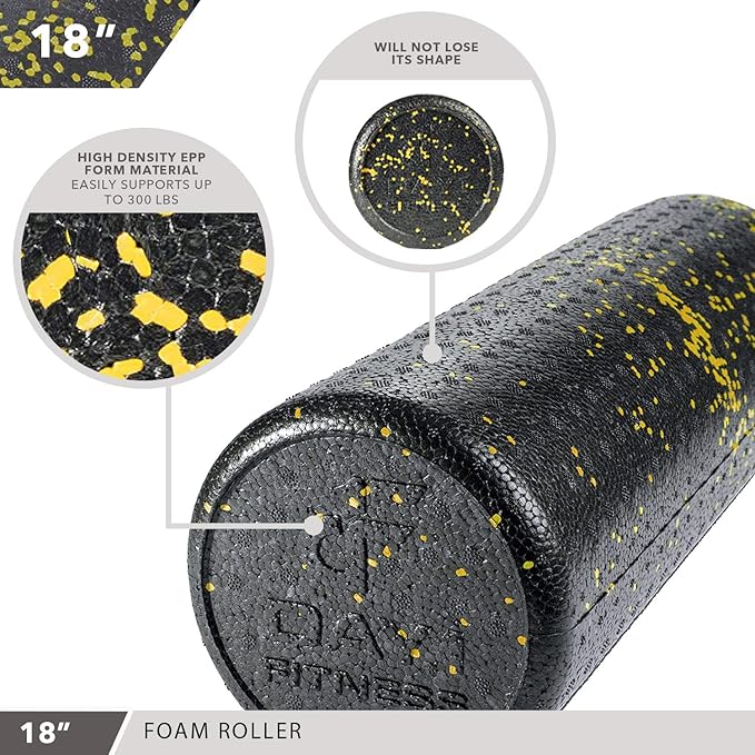 High-Density Round Foam Rollers - 4 Size and 8 Color