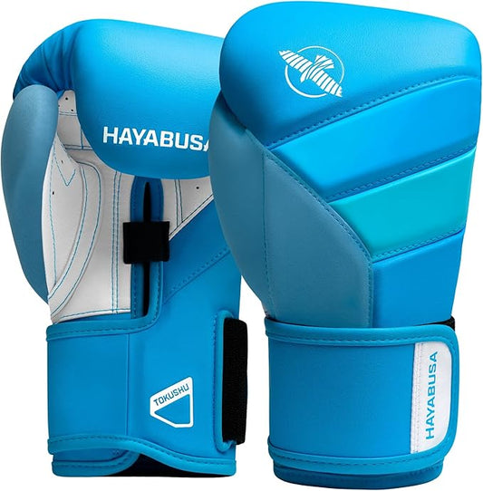 Hayabusa T3 Boxing Gloves for Men and Women Wrist and Knuckle Protection, Dual-X Hook and Loop Closure, Splinted Wrist Support, 5 Layer Foam Knuckle Padding