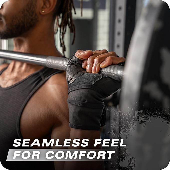 Harbinger Pro Wristwrap Gloves 3.0 - Enhanced Grip, Superior Wrist Support, Breathable 4-Way Stretch Lycra, Durable Leather Palm, Half-Finger Design for Weightlifting, Fitness Training, Women's