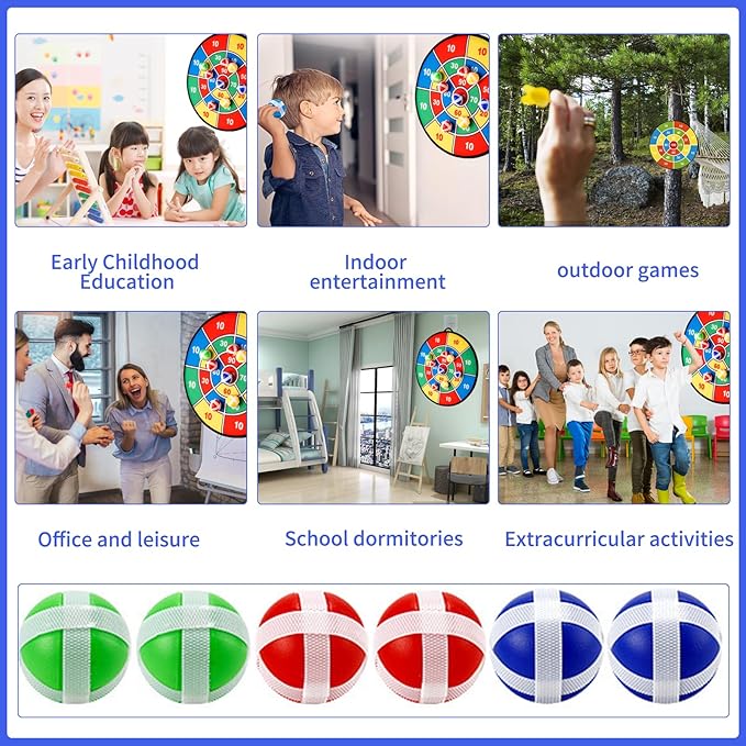 29 Inches Dart Board for Kids，Kids Large Dart Board with Sticky Balls and Darts，Indoor/Outdoor Sport Party Fun Games Toys Birthday Gifts for 3 4 5 6 7 8 9 10 11 12+Year Old Boys Girl