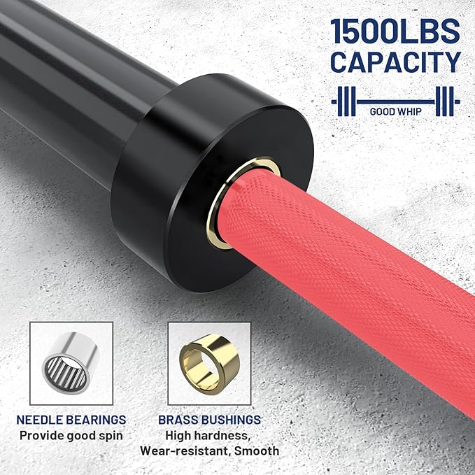 7ft Olympic Barbell Bar 45LB Load 1500-lbs Capacity Available 2" Olympic